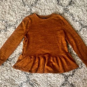 Orange Peplum Sweater